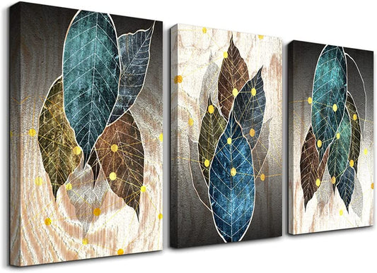 Leaves Canvas Prints Painting Modern,12" X 16" 3 Pieces