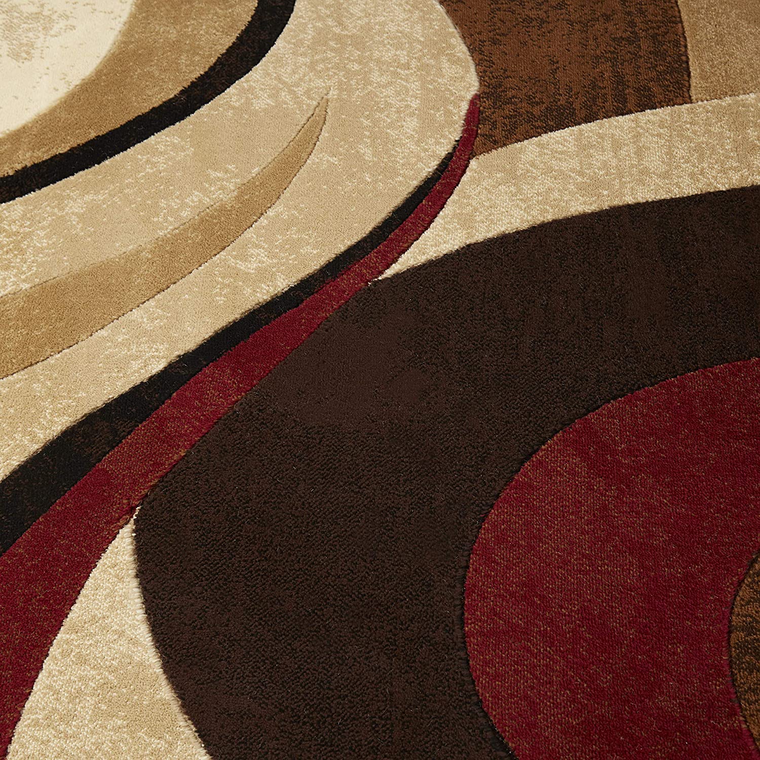 Home Dynamix Tribeca Slade Modern Area Rug, Abstract Brown/Red 39"X55"