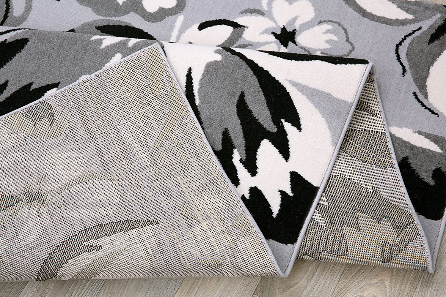 Modern Floral Area Rugs 3'1" X 5' Gray