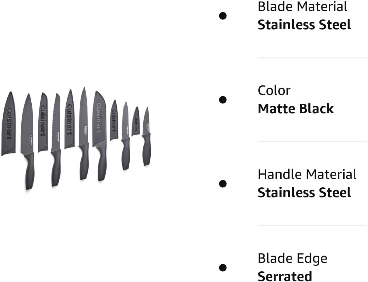 Advantage Color Collection 12-Piece Knife Set with Blade Guards, Matte Black