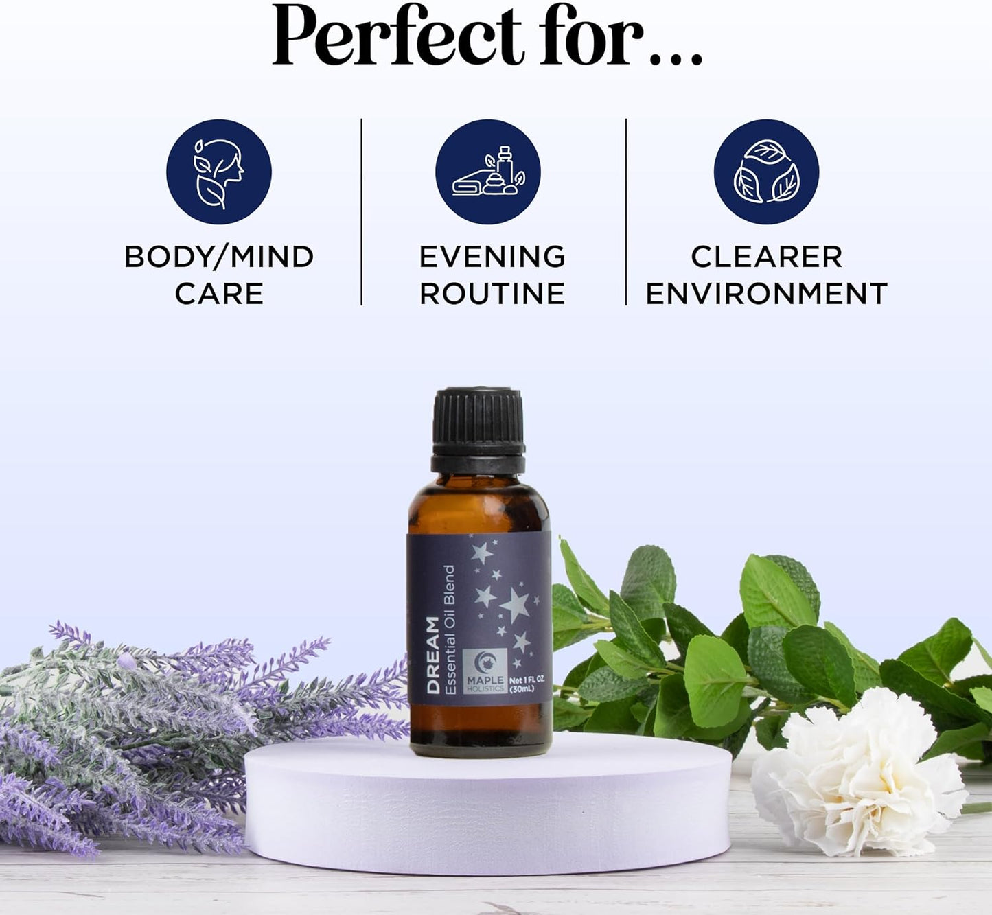 Sleep Essential Oil Blend for Diffuser - Dream Essential Oils for Diffusers Aromatherapy and Wellness with Ylang-Ylang Clary Sage Roman Chamomile and Lavender Essential Oils for Night Time Support