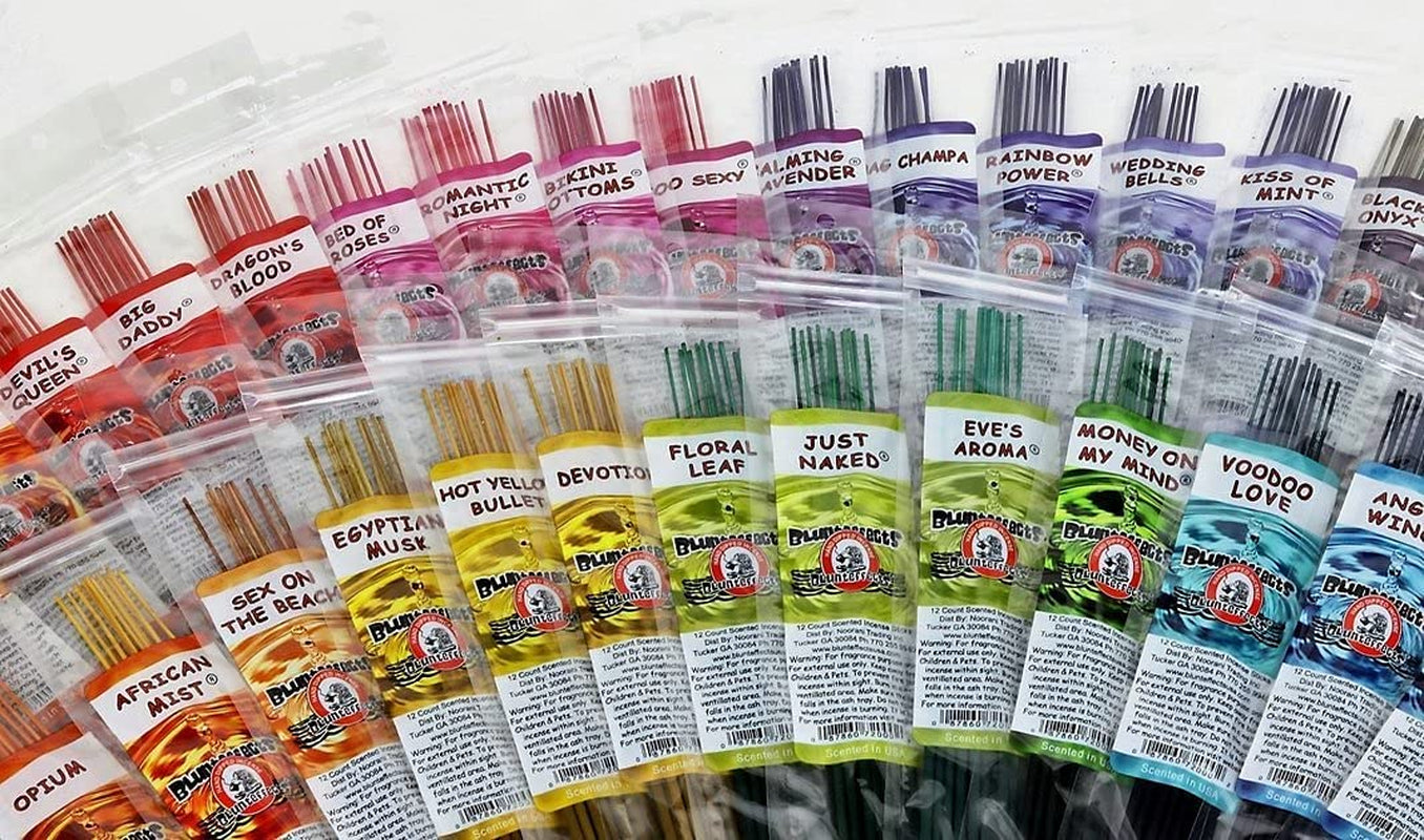 Incense - 12 Scents Variety Pack 12 Sticks Each - 11" 144 Total Sticks - 300Grams