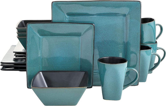 Elite Kiesling 16 Piece Dinnerware Set, Turquoise