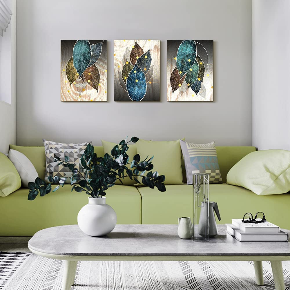 Leaves Canvas Prints Painting Modern,12" X 16" 3 Pieces