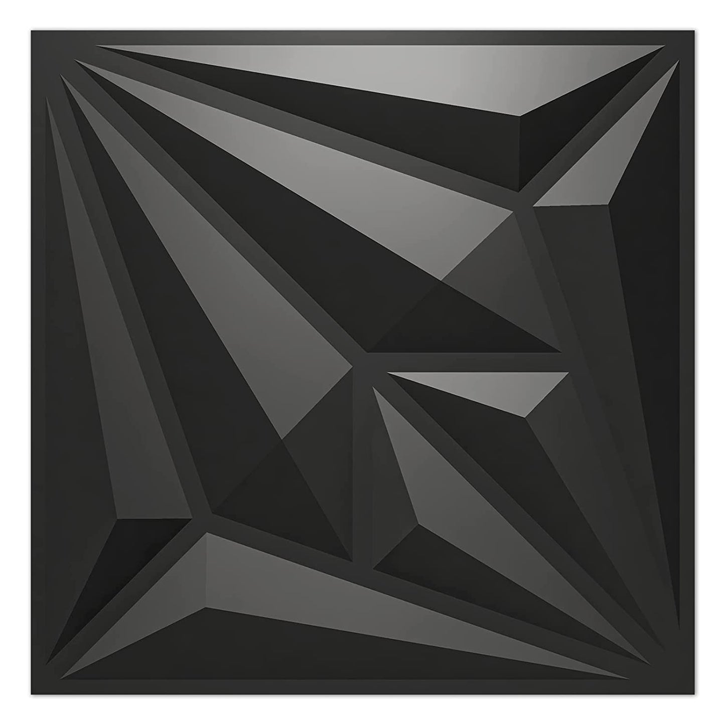 Matte Black Textures 3D Wall Panels Sheets Diamond Design (12 Tiles 32 Sq Ft)