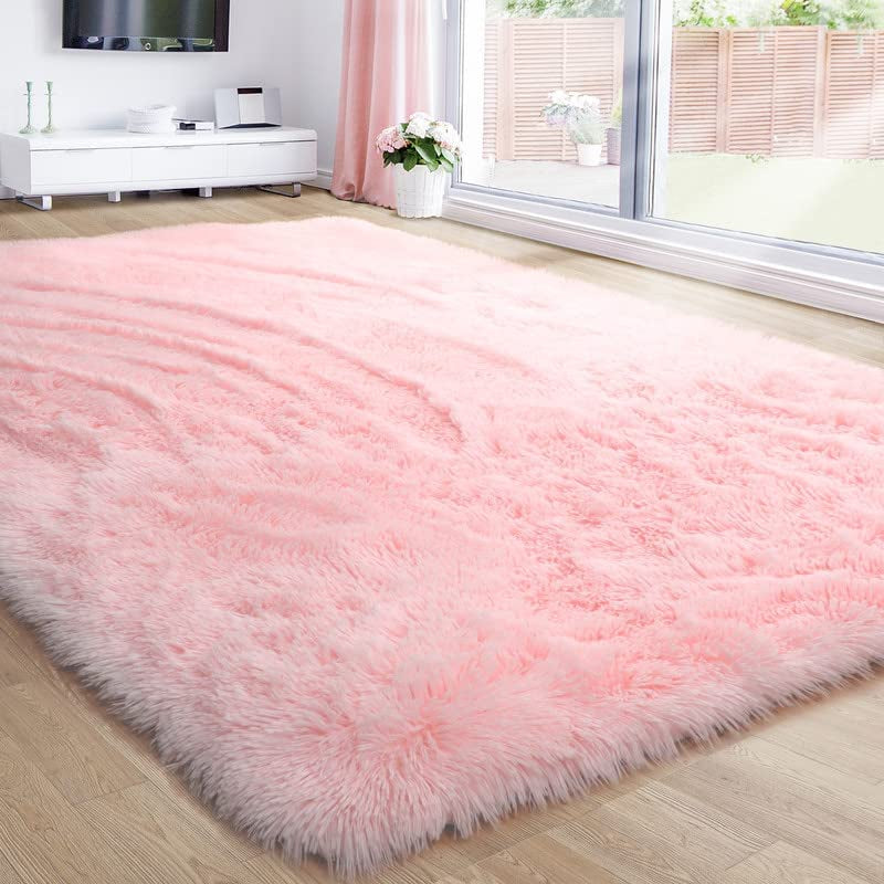 Pink Area Rug 4'X6' for Living Room